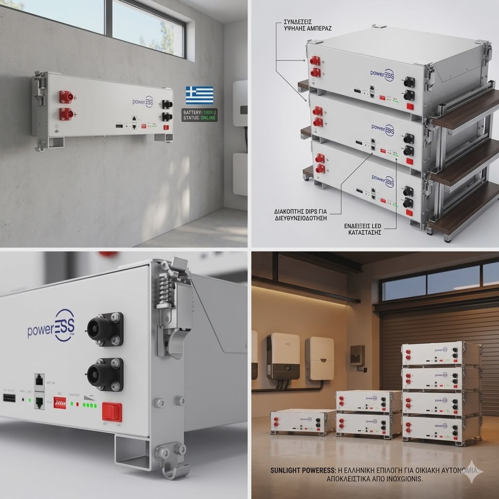 Σύστημα αποθήκευσης ενέργειας Sunlight PowerEss σε κατοικία